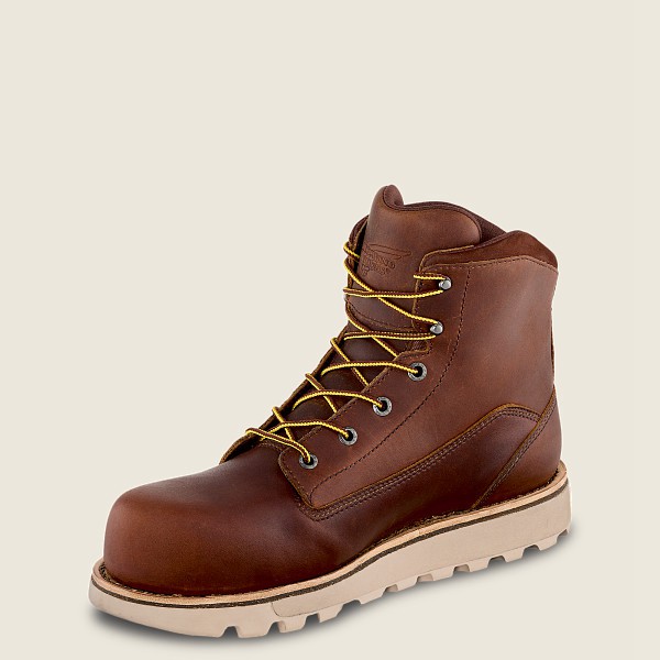 Red Wing Safety Boots Mens Brown - Traction Tred Lite - 6-inch Waterproof Toe - 0641375-YL